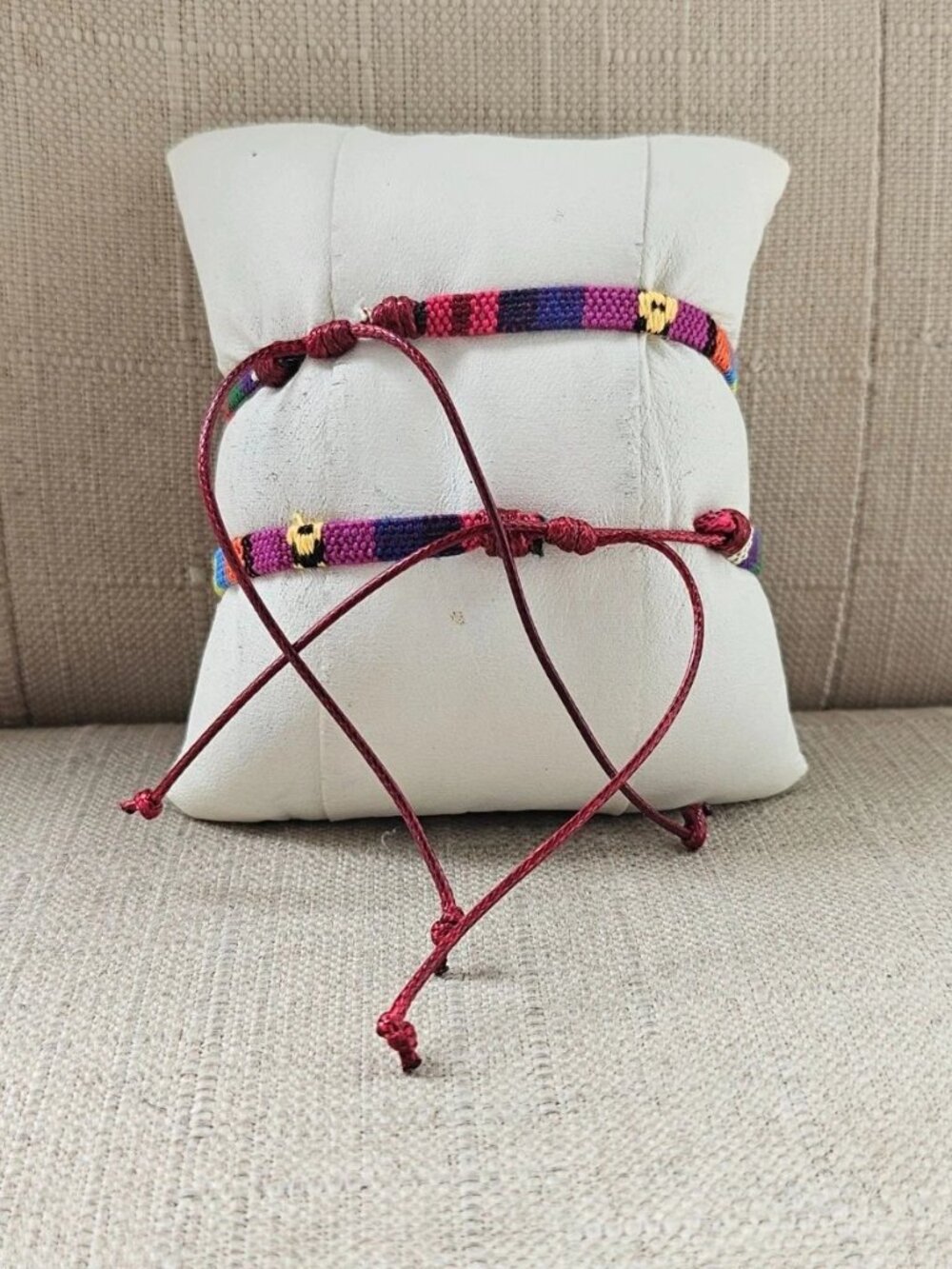 Match Bracelet Multi Color Canvas Wrsit Band Fashion Jewelry adjustable lot of 2 - Picture 3 of 12